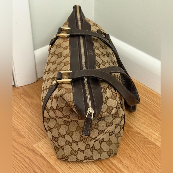 Gucci Vintage Brown Monogram Canvas Shoulder Bag and Dust Bag - Picture 3 of 16